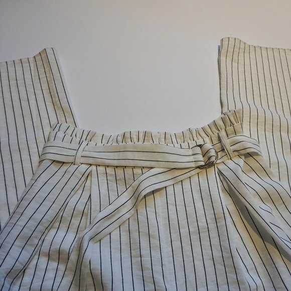 💚 WILLIAM B Wide Leg Striped Belted Pants (M) - Picture 3 of 14